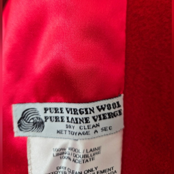 AQUASCUTUM OF LONDON Women's Red Double-Breasted Virgin Wool Coat. Size 10 - Picture 11 of 15
